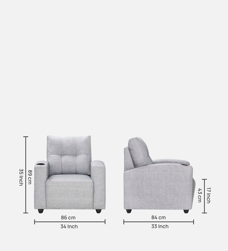 Zeus 1 Seater Fabric Sofa