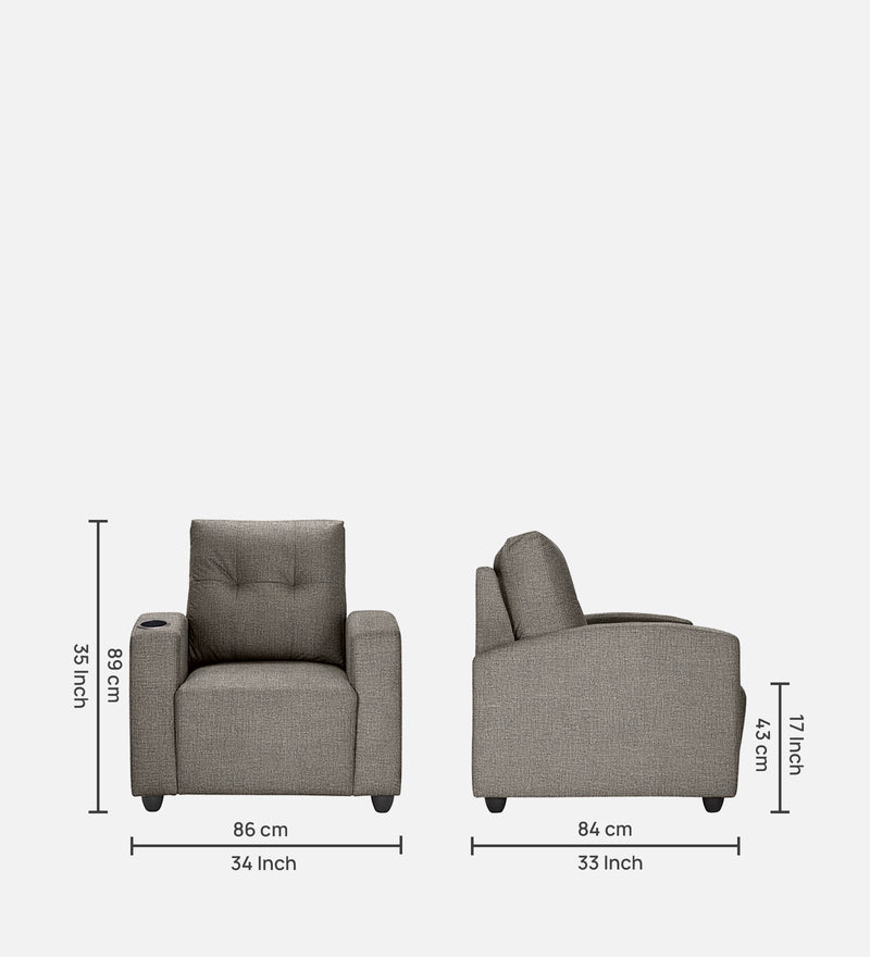 Zeus 1 Seater Fabric Sofa