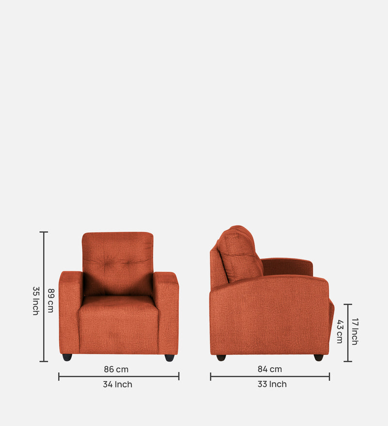 Zeus 1 Seater Fabric Sofa