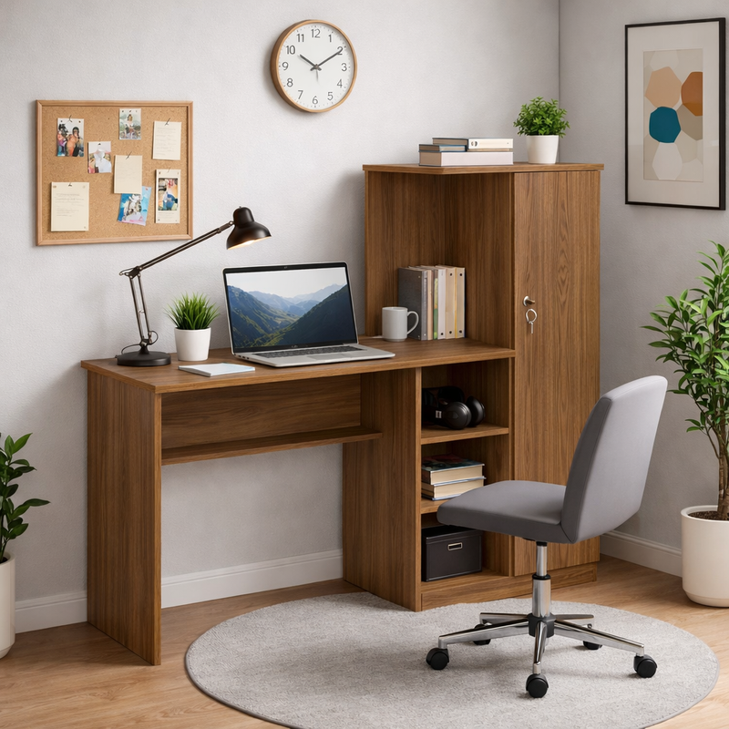 Krystal Study Table In Euro Teak Color