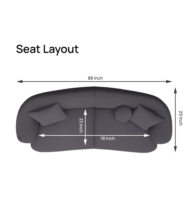 Rosetta Luxury Boucle Fabric Sofa In Grey Color