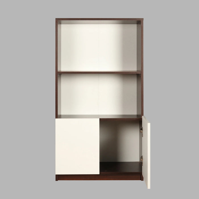 Trevi Ibis Engineered Wood Semi-Open Book Shelf (Finish Color - White, Knock Down)