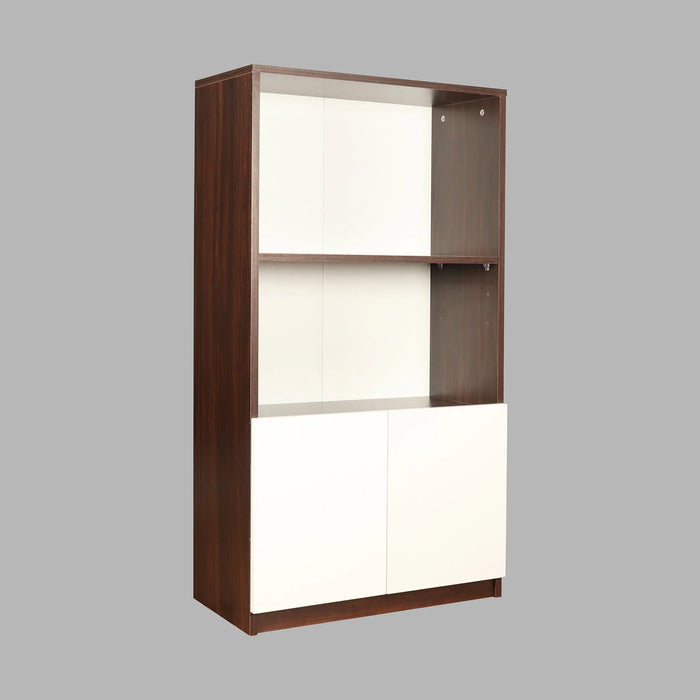 Trevi Ibis Engineered Wood Semi-Open Book Shelf (Finish Color - White, Knock Down)