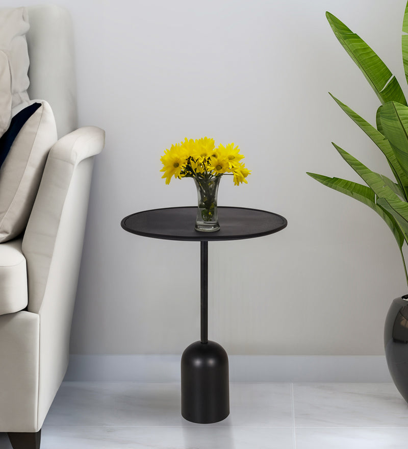 Capri Iron Side Table In Black Colour