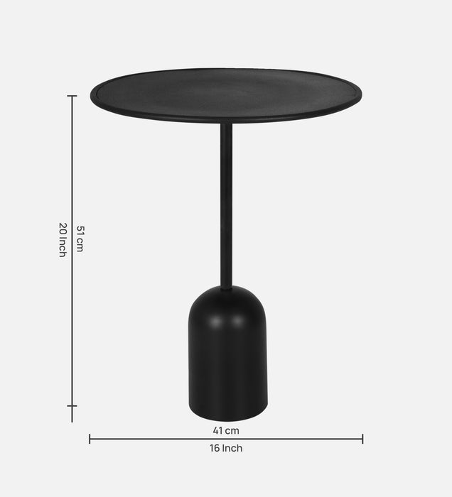 Capri Iron Side Table In Black Colour