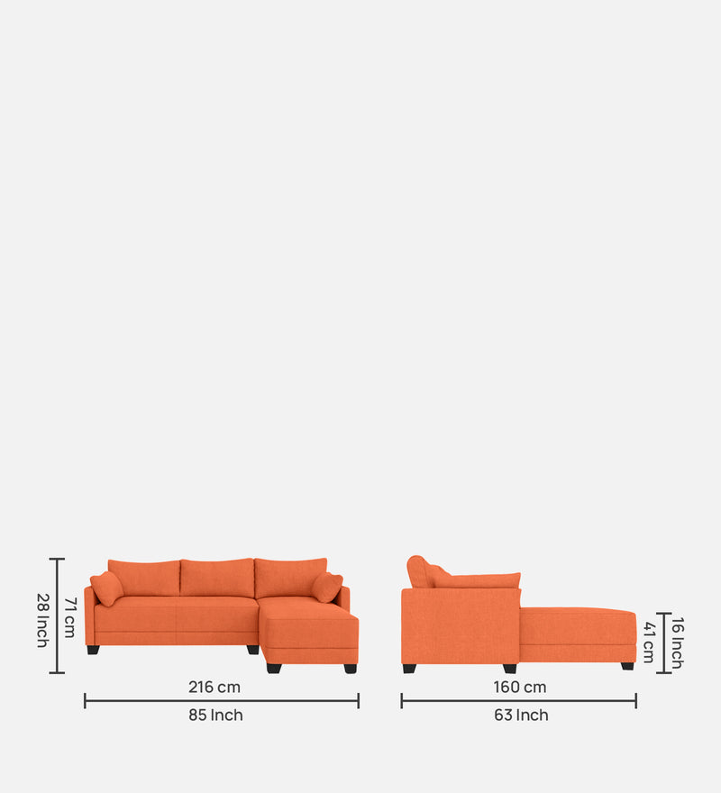 Duke Fabric 6 Seater Sectional Sofa Right Hand Facing