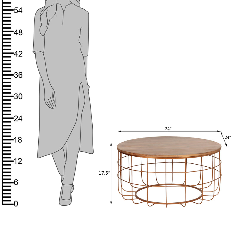 Florence Coffee Table in Gold Finish