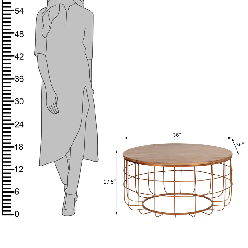 Florence Coffee Table in Gold Finish