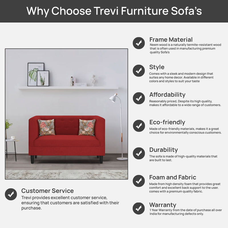 Garnet Fabric 1 Seater Sofa