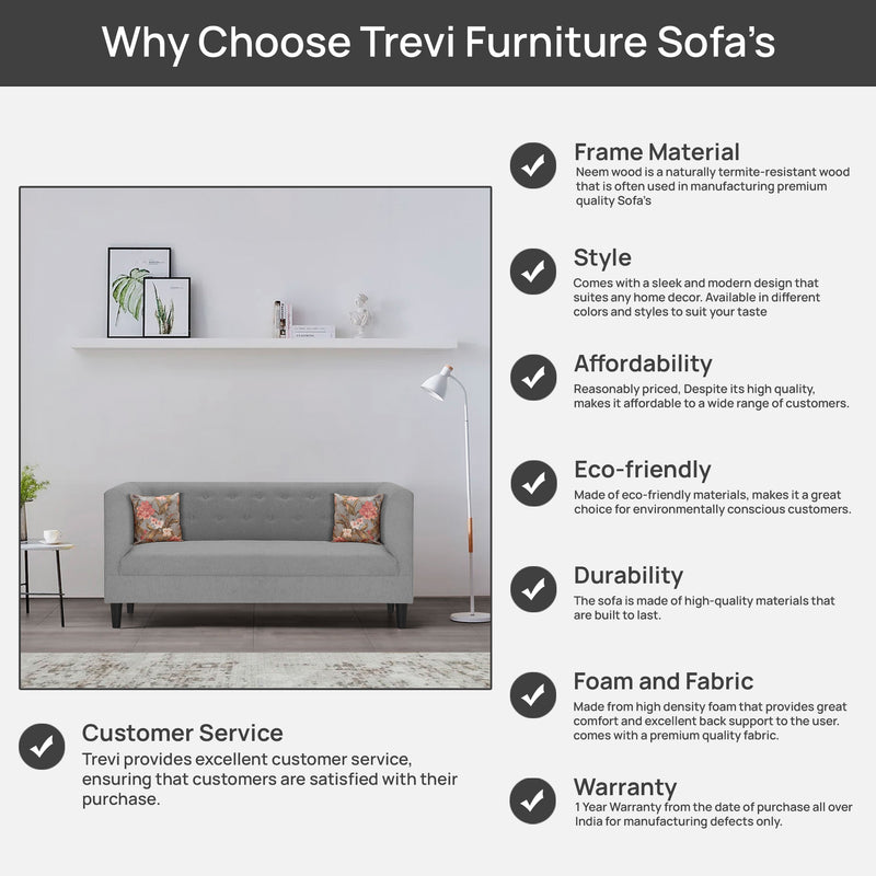 Garnet Fabric 1 Seater Sofa