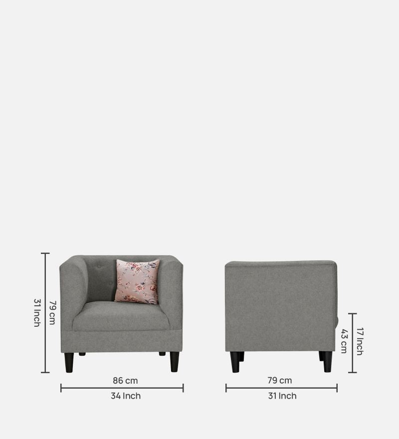 Garnet Fabric 1 Seater Sofa