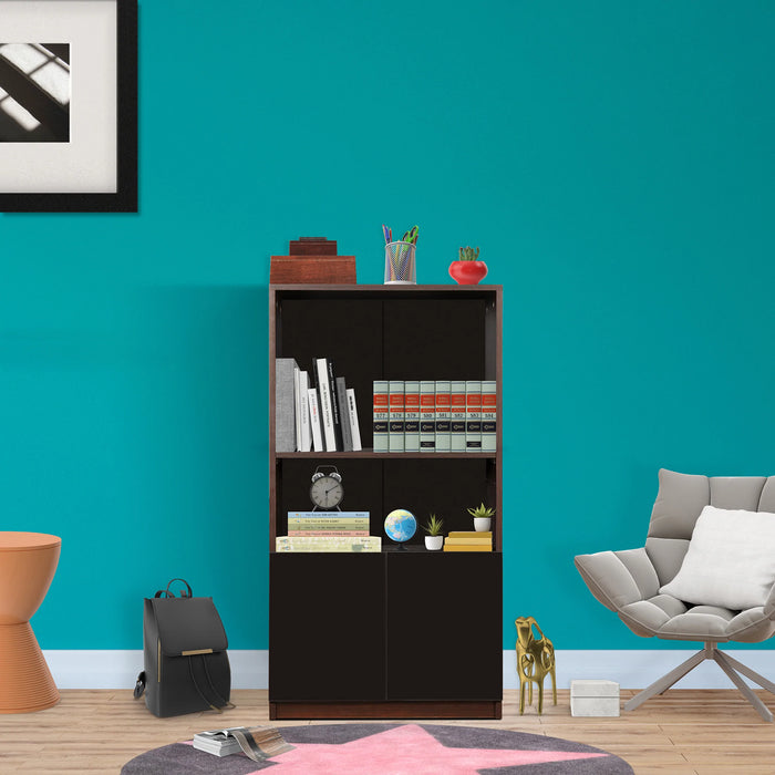 Trevi Ibis Engineered Wood Semi-Open Book Shelf (Finish Color - Wenge, Knock Down)