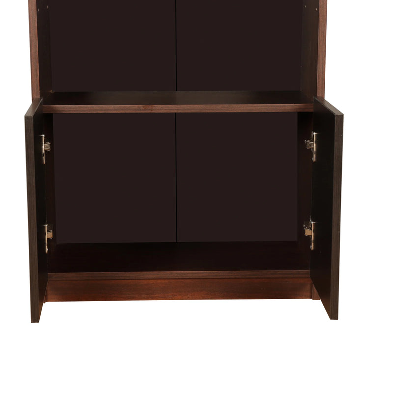 Trevi Ibis Engineered Wood Semi-Open Book Shelf (Finish Color - Wenge, Knock Down)