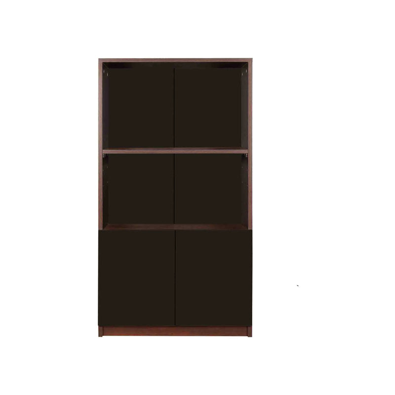 Trevi Ibis Engineered Wood Semi-Open Book Shelf (Finish Color - Wenge, Knock Down)