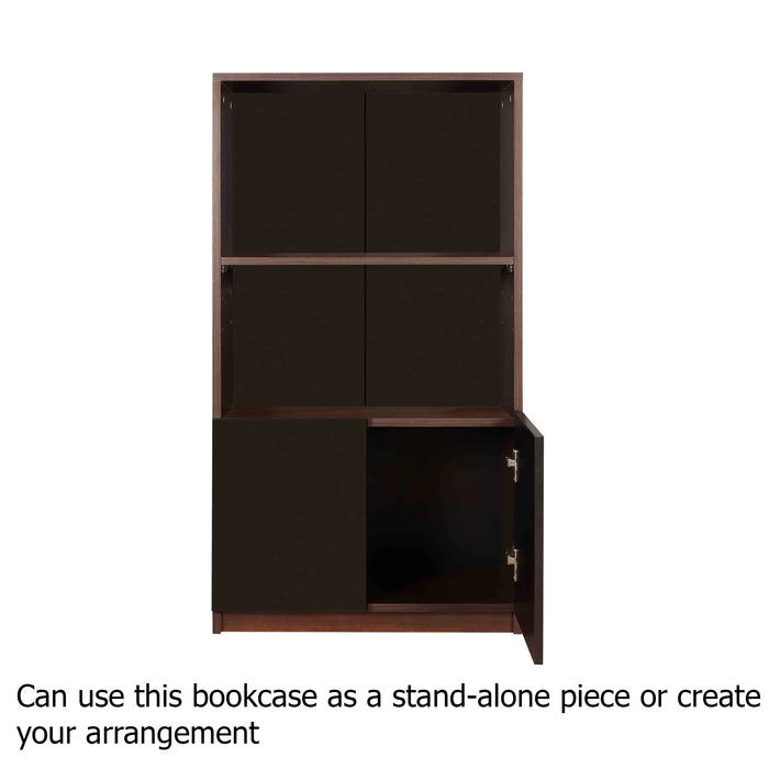 Trevi Ibis Engineered Wood Semi-Open Book Shelf (Finish Color - Wenge, Knock Down)