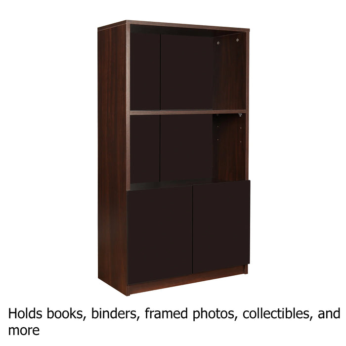 Trevi Ibis Engineered Wood Semi-Open Book Shelf (Finish Color - Wenge, Knock Down)