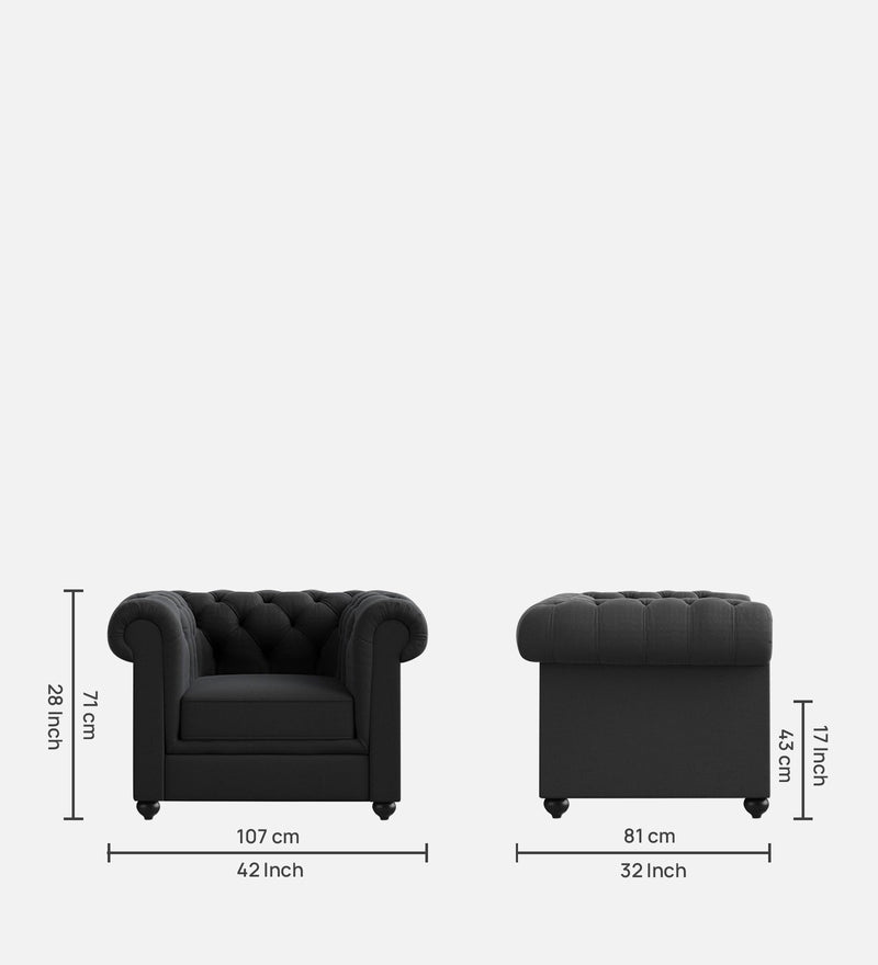 Manchester Fabric 1 Seater Sofa
