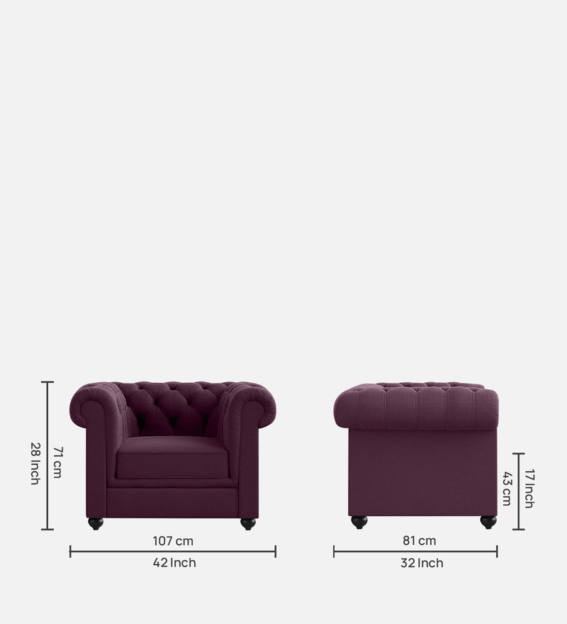 Manchester Fabric 1 Seater Sofa