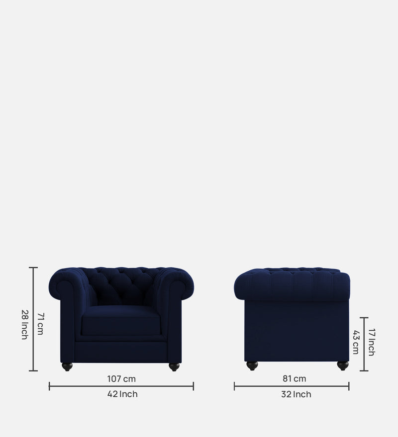 Manchester Fabric 1 Seater Sofa