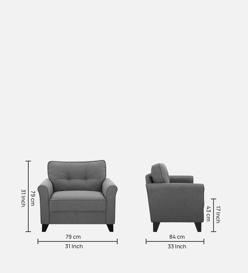 Miranda Fabric 1 Seater Sofa