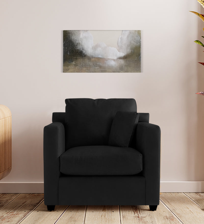 Olive Leatherette 1 Seater Sofa