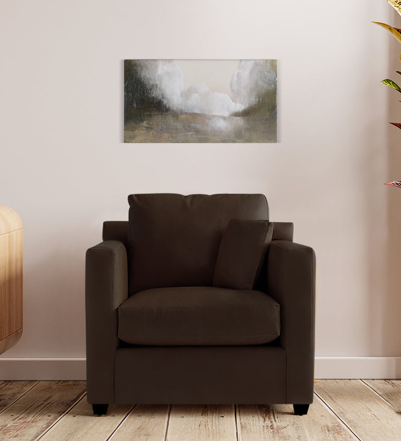 Olive Leatherette 1 Seater Sofa