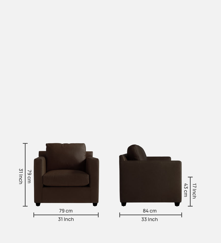 Olive Leatherette 1 Seater Sofa