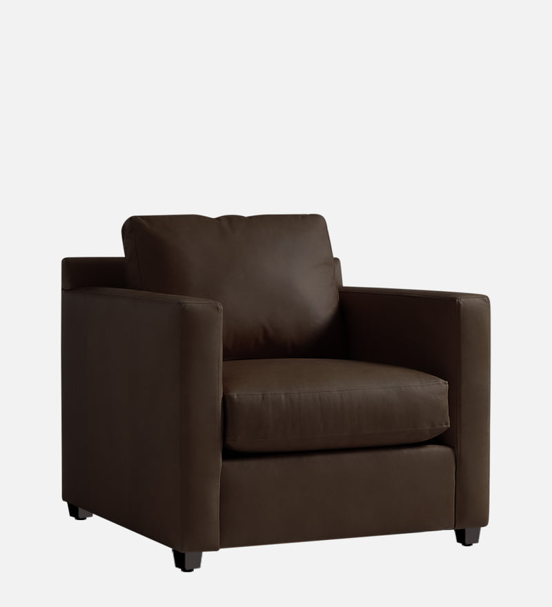 Olive Leatherette 1 Seater Sofa