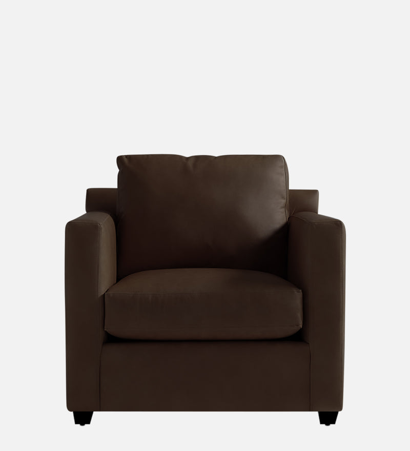 Olive Leatherette 1 Seater Sofa