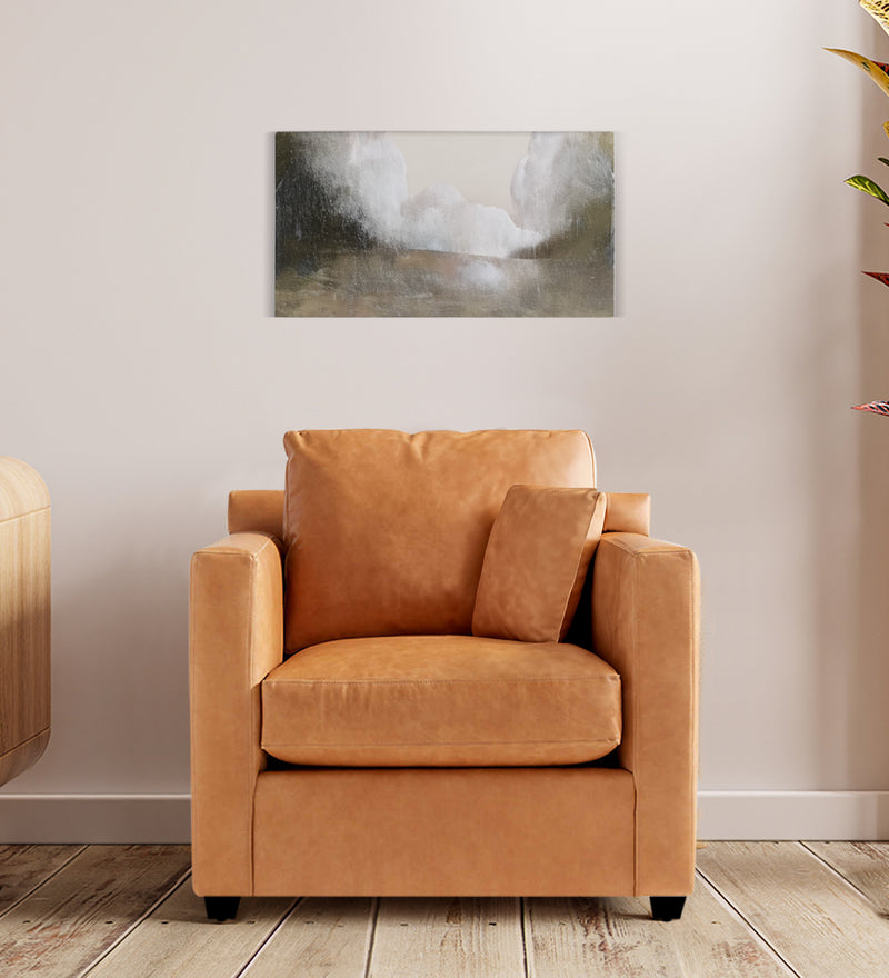 Olive Leatherette 1 Seater Sofa