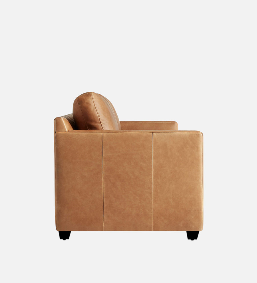 Olive Leatherette 1 Seater Sofa