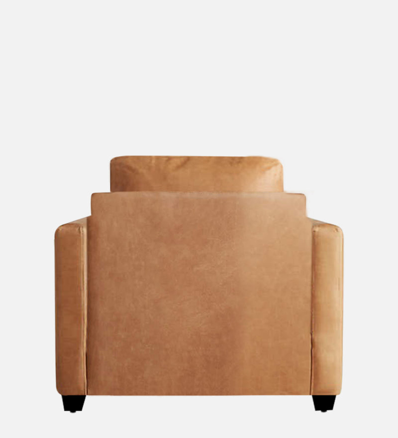 Olive Leatherette 1 Seater Sofa