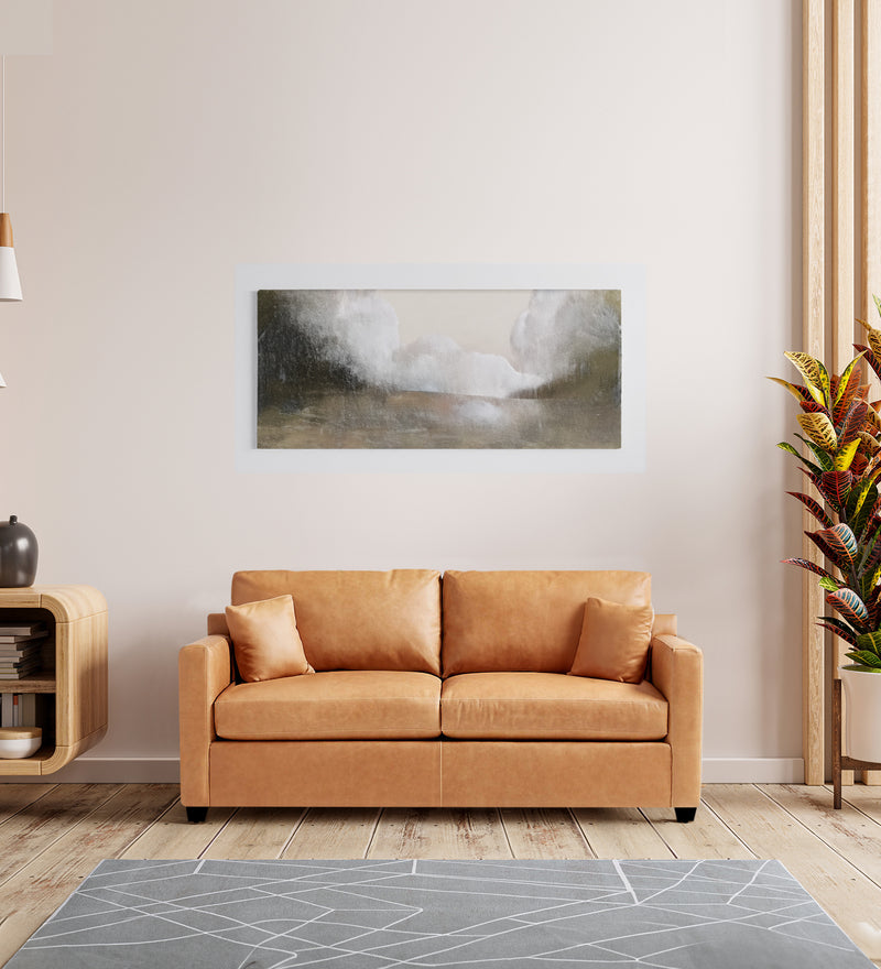 Olive Leatherette 1 Seater Sofa