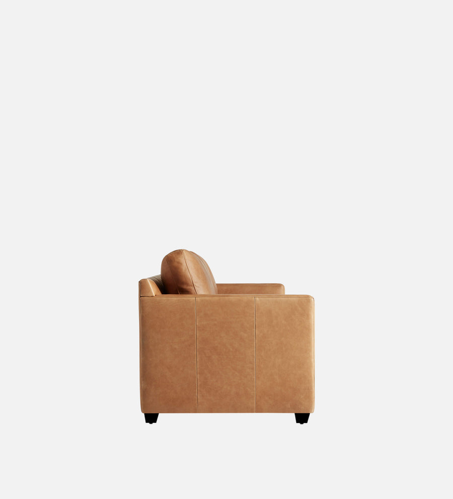 Olive Leatherette 1 Seater Sofa