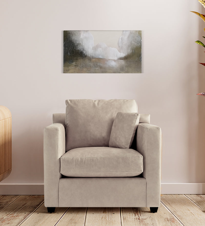 Olive Leatherette 1 Seater Sofa