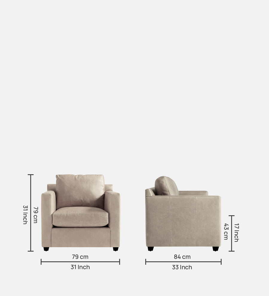 Olive Leatherette 1 Seater Sofa