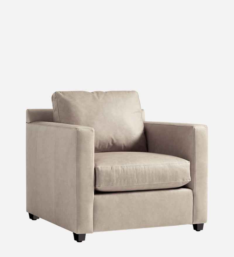 Olive Leatherette 1 Seater Sofa