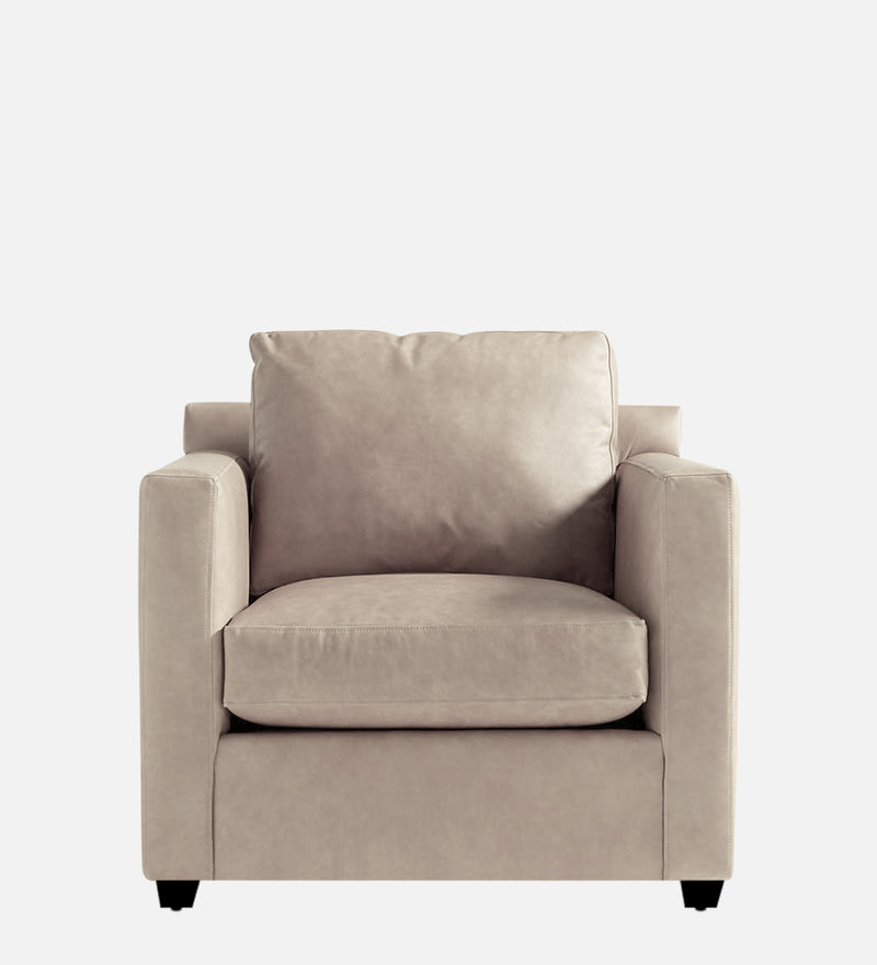 Olive Leatherette 1 Seater Sofa