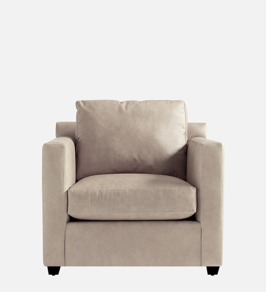 Olive Leatherette 1 Seater Sofa