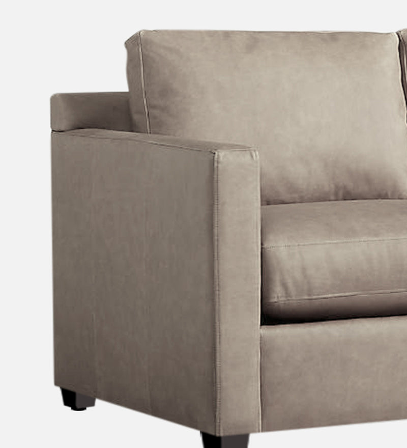 Olive Leatherette 1 Seater Sofa