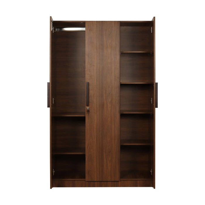 Ozone Engineered Wood 3 Door Wardrobe (Finish Color - Bali Teak, Knock Down)