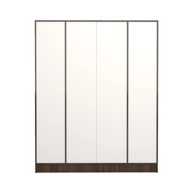 Mustang 4 Door Wardrobe 2 Tone In Frosty White & Dark Maple Colour