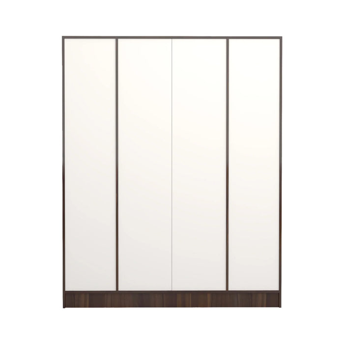 Mustang 4 Door Wardrobe 2 Tone In Dark Maple & Frosty White Colour