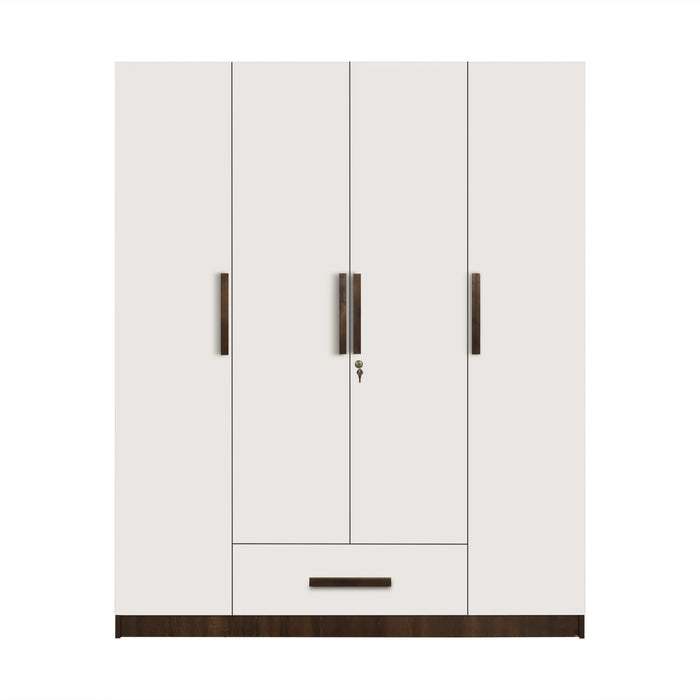 Ozone Engineered Wood 4 Door Wardrobe (Finish Color - Baton Oak Two Tone, Knock Down)