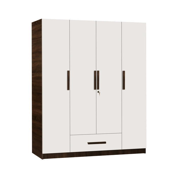 Ozone Engineered Wood 4 Door Wardrobe (Finish Color - Baton Oak Two Tone, Knock Down)