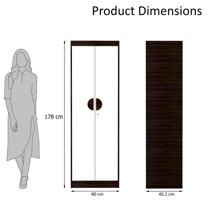 Calypso Milky Maple 2 Tone Engineered Wood 2 Door Wardrobe (Finish Color - Milky Maple 2 Tone, Knock Down)