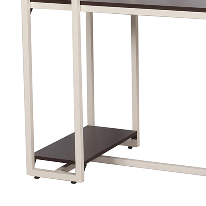 Perth Engineered Wood Study Table Walnut & White Finish