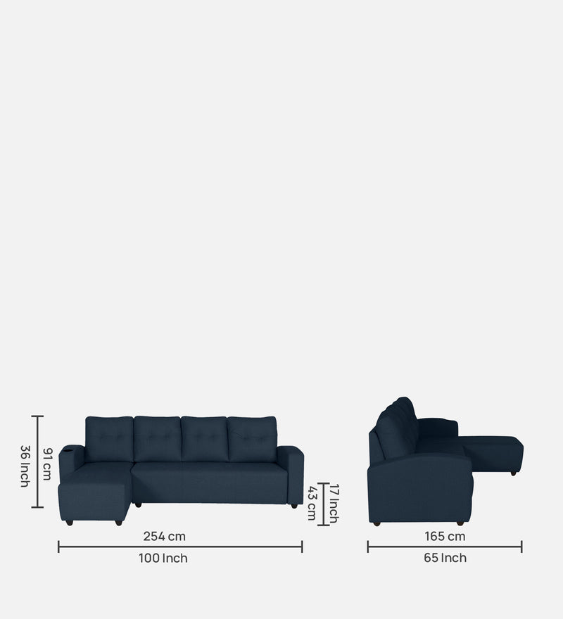 Topaz Fabric Sectional Sofa 6 Seater RHS/LHS