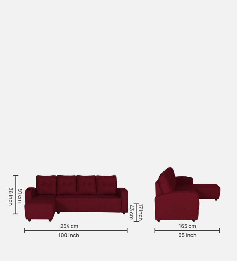 Topaz Fabric Sectional Sofa 6 Seater RHS/LHS