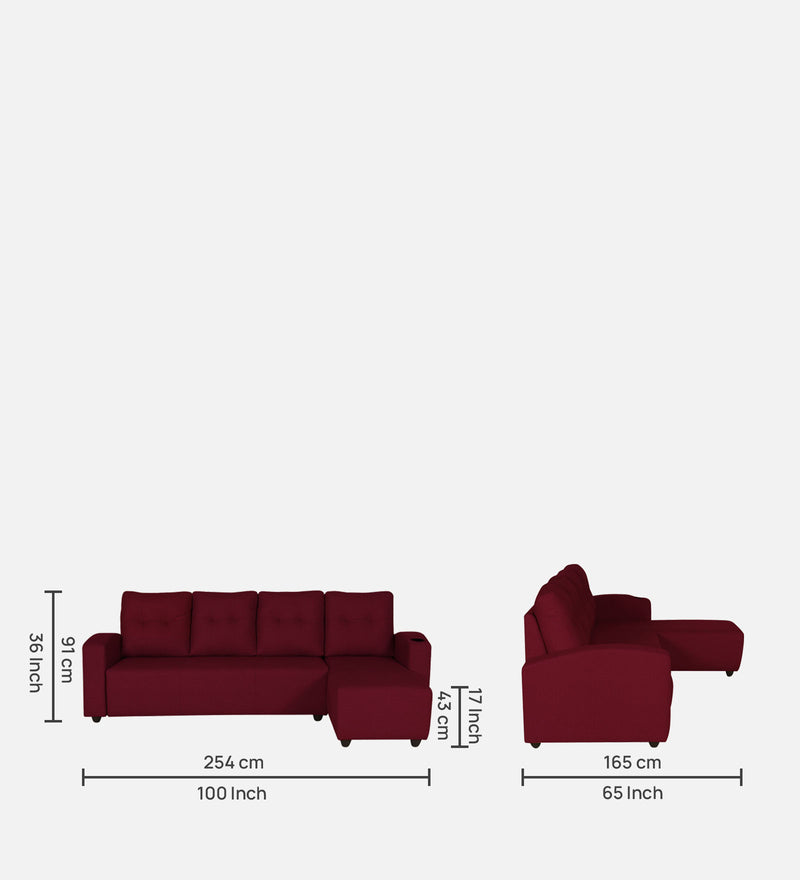 Topaz Fabric Sectional Sofa 6 Seater RHS/LHS